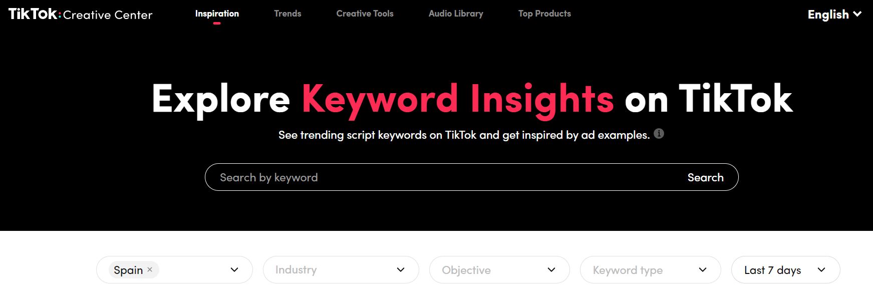 Explore Keyword Insights on TikTok
